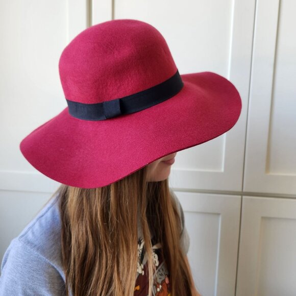 INC International Concepts Accessories - INC International Concepts Red Wool Floppy Hat Fall Winter Boho Festival Hippie